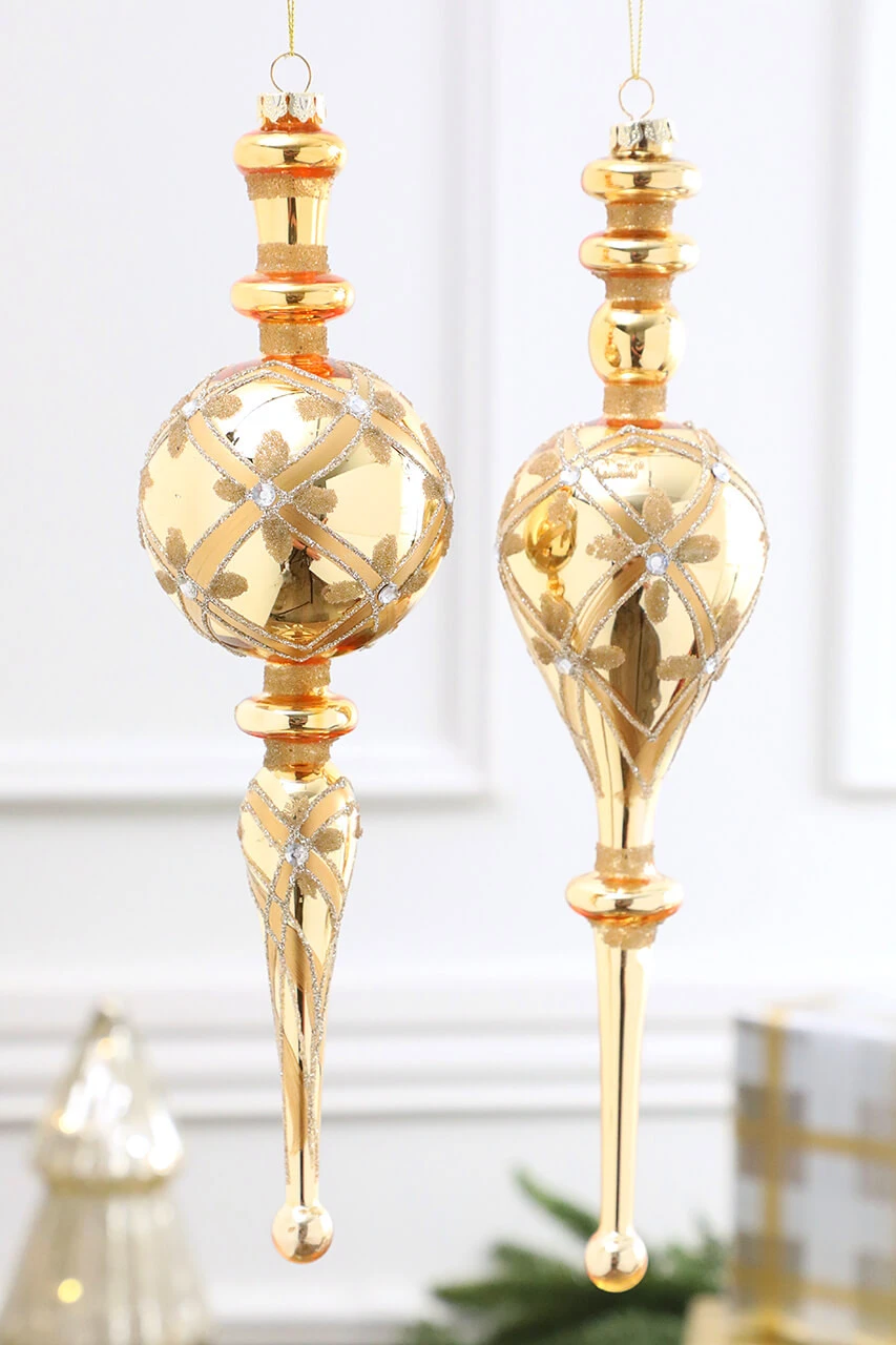 11.8β Glass Finial Ornament
