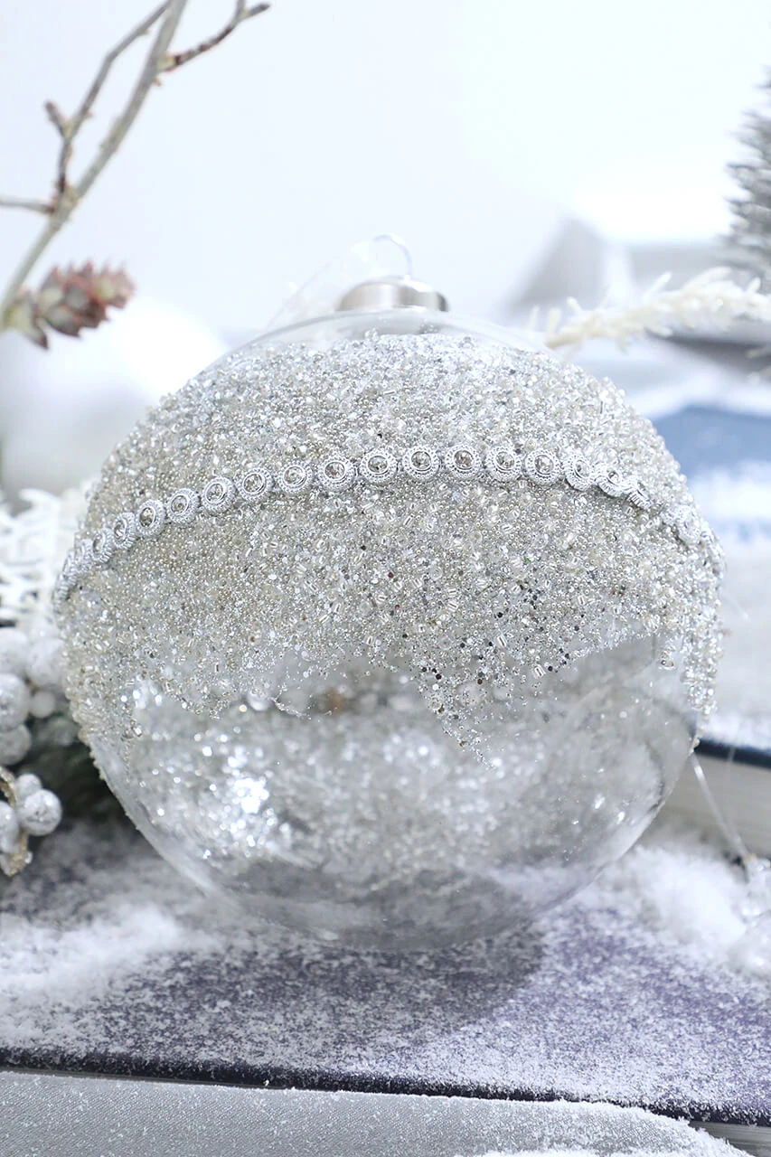 5" Glass Jewel Ball Ornament