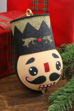 8.5” Holiday Nutcracker Black Ornament