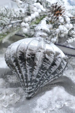 7” Black Pewter Glitter Onion Ornament