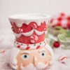 5.5” Red & White Resin Peppermint Nutcracker Candle Holder