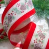 4" X 10 Yard Pinecone And Berry Wired Ribbon