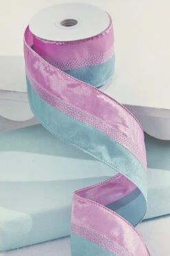 2.5" X 10 Yard Pink & Mint Wired Ribbon