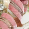 4” X 5 Yard Gold Trim On Pink Velvet Ribbon