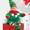 11" Bendable Elf With PomPom Ornament