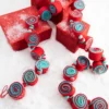 61” Aqua/Red Felt Candy Garland