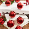 2.5” Burgundy Shiny Ball Ornaments - Set Of 12