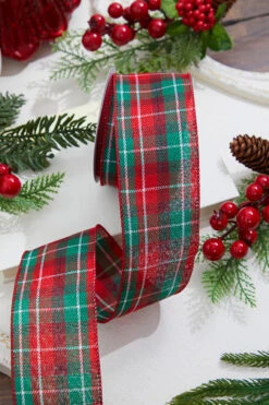 2.5” X 10 Yard Christmas Plaid Ribbon