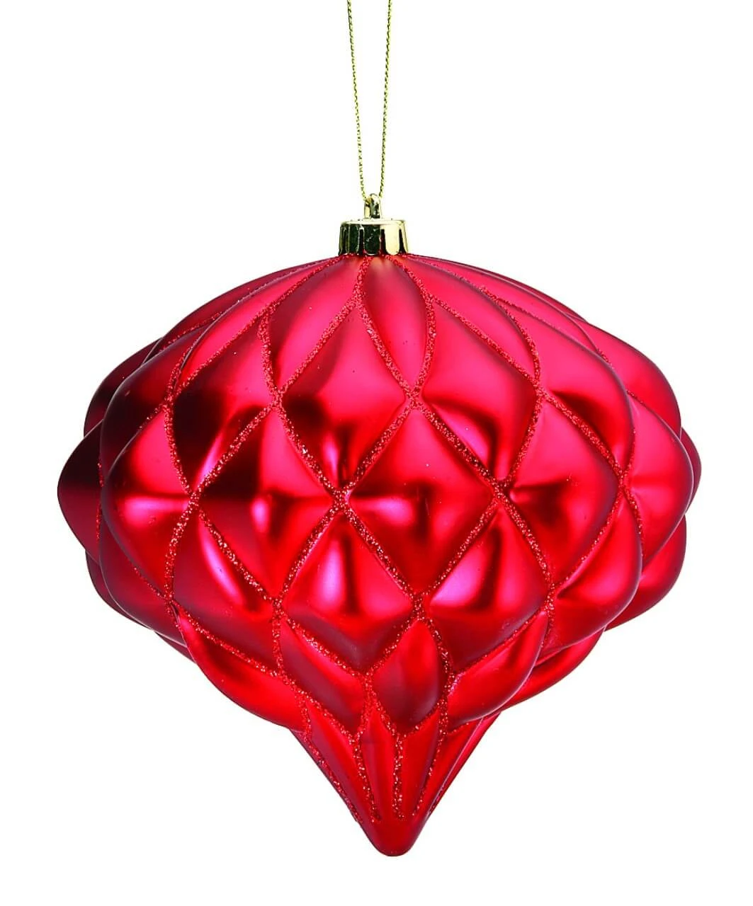 6β Red Matte Diamond - Onion Finial - Set Of 2 - Image 4