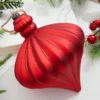 7" Red Glitter Onion Finial Ornament