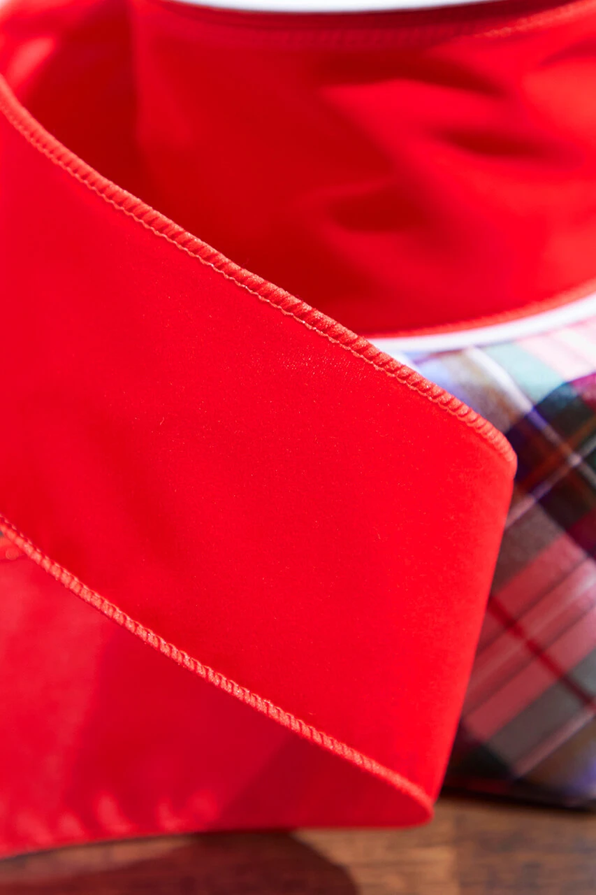 2.5" X 10 Yard Red Velvet Wired Ribbon - Image 2