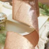 4” X 10 Yard Rose Gold Aurora Jacquard Tissue Back Ribbon