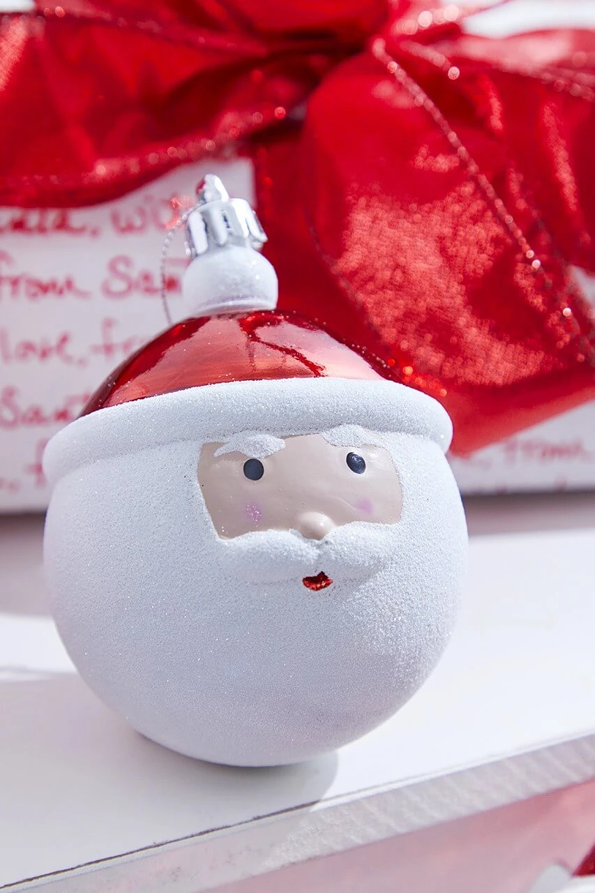 3.5" Santa Claus Ball Ornament - Set Of 4 - Image 2