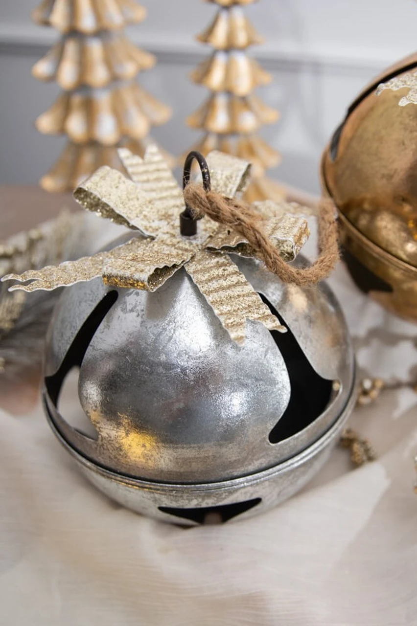8β Metal Jingle Bell With Bow Accent Ornament - Image 2