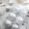 3” Silver Matte Mercury Ball Ornaments - Set Of 6