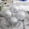3.5" Matte Silver Mercury Ball Ornaments - Set Of 4