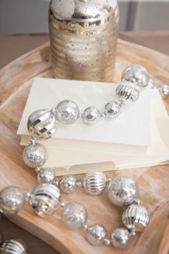 60" Silver Mercury Finish Shatterproof Ball Ornament Garland