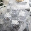 3.5” Silver Mercury Ball Ornaments - Set Of 4