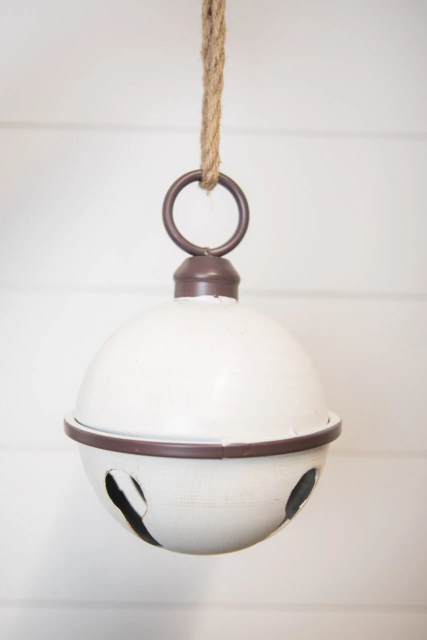 7 X 9โ Oversized White Jingle Bell Ornament- Small