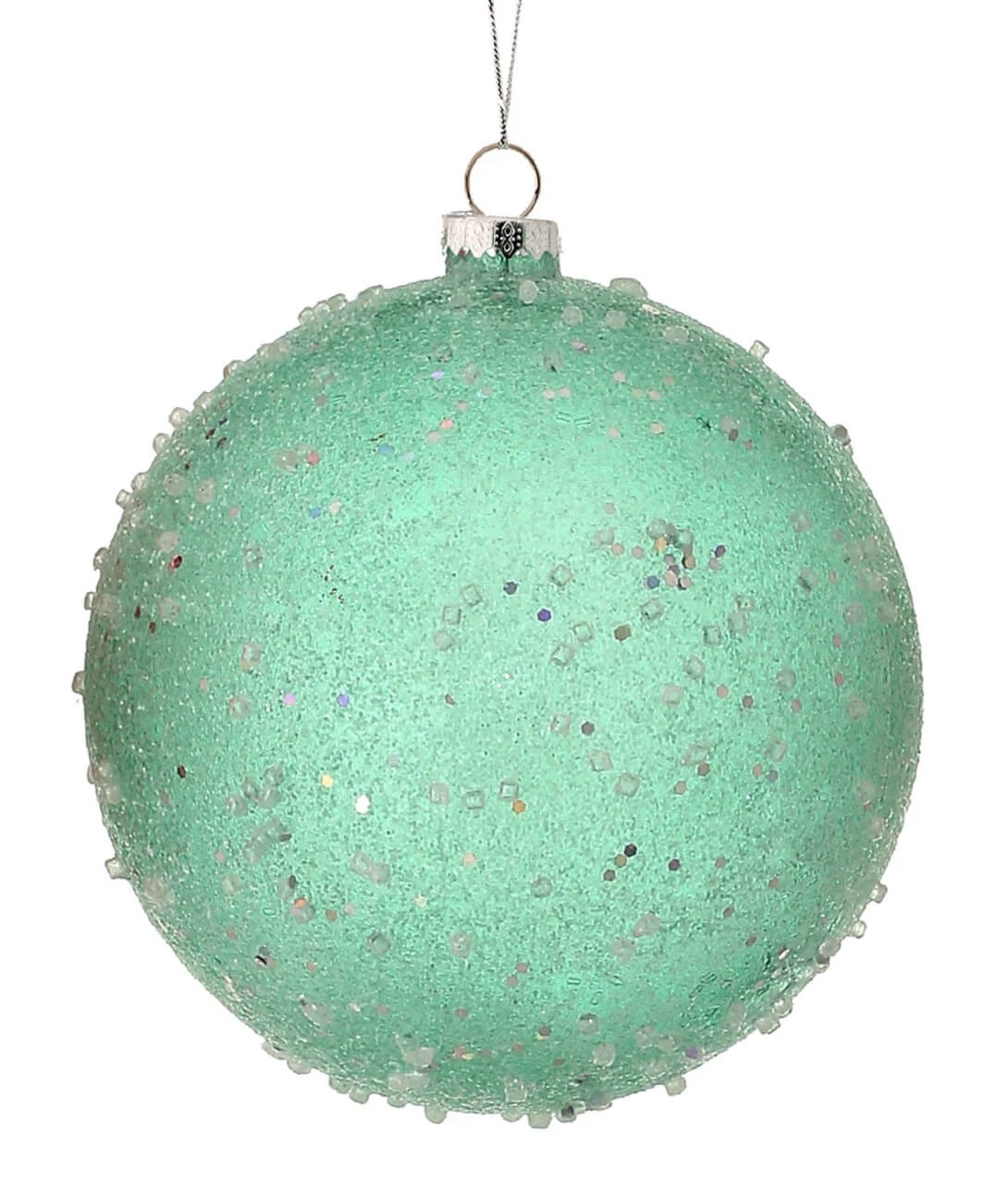 15cm Ice Sugared Gumdrop Ball Ornament Mint Green - Image 3