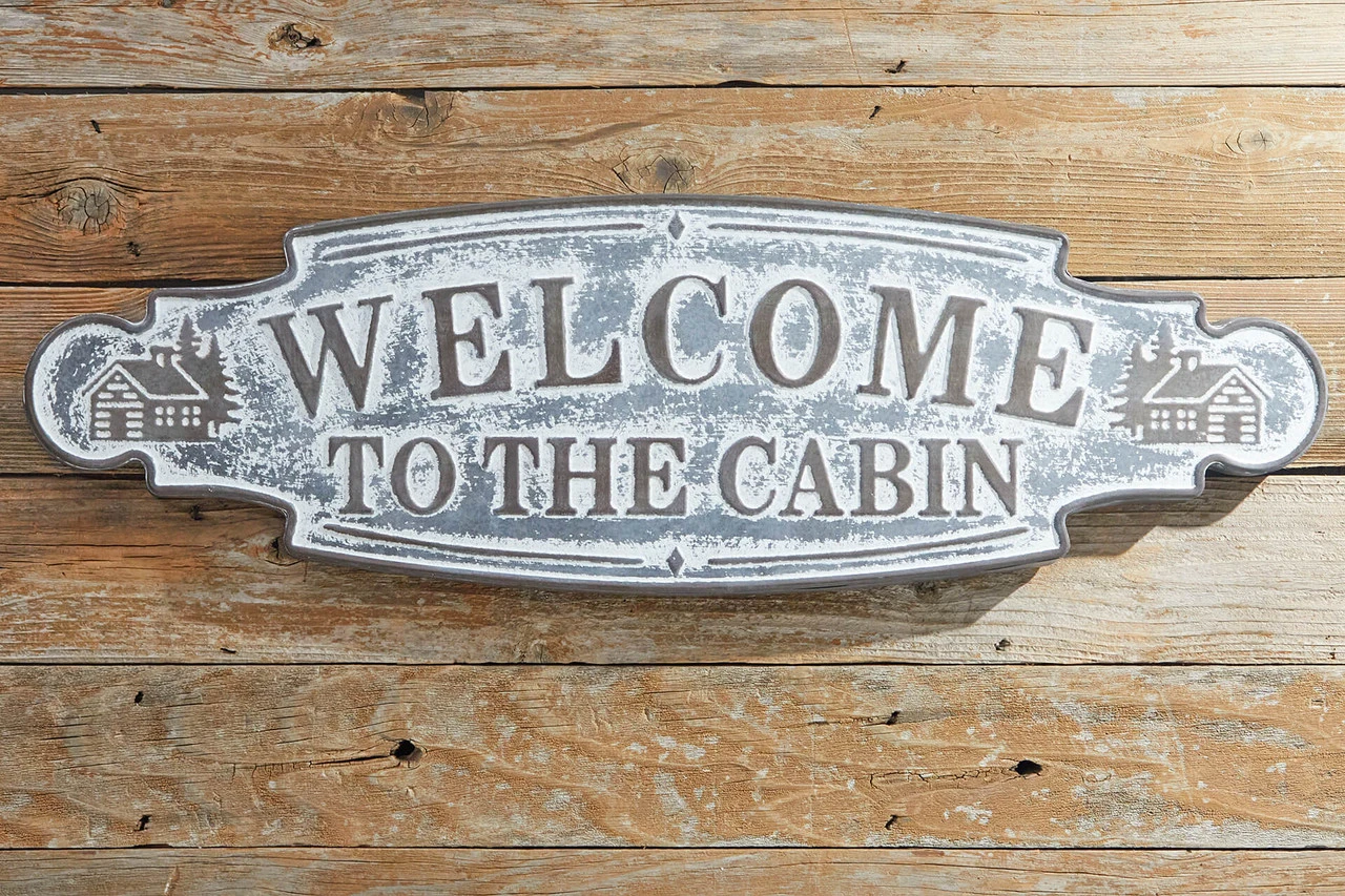 36β Metal Welcome To The Cabin Wall Sign - Image 2