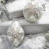 4" Glitter Ball/Finial Snowflake Ornament