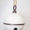 9" X 11.5” Oversized White Jingle Bell With Rope Hanger-Large