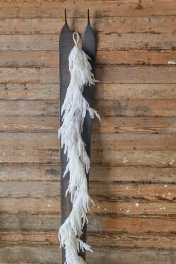 120β Real Touch Flocked White Norfolk Pine Garland