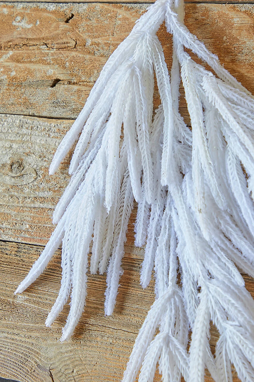 36β Real Touch Flocked White Norfolk Pine Spray - Image 2